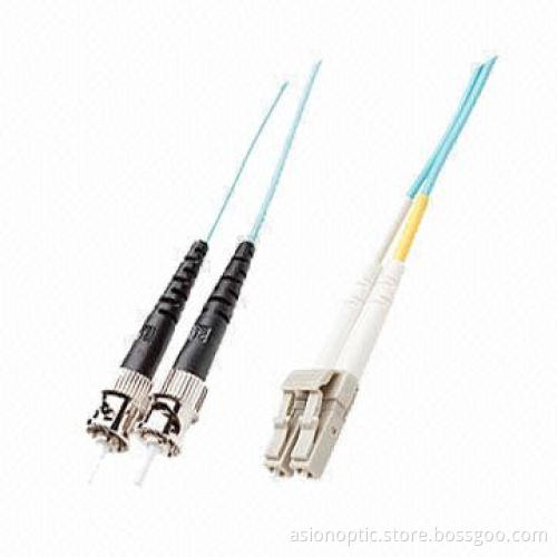 LC to ST fiber-optic patch cable, multi-mode duplex